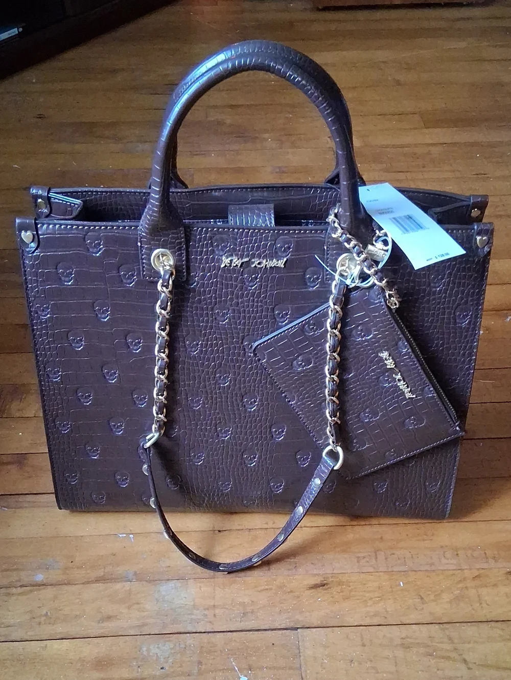NWT Betsey Johnson Brown Skull Bag
